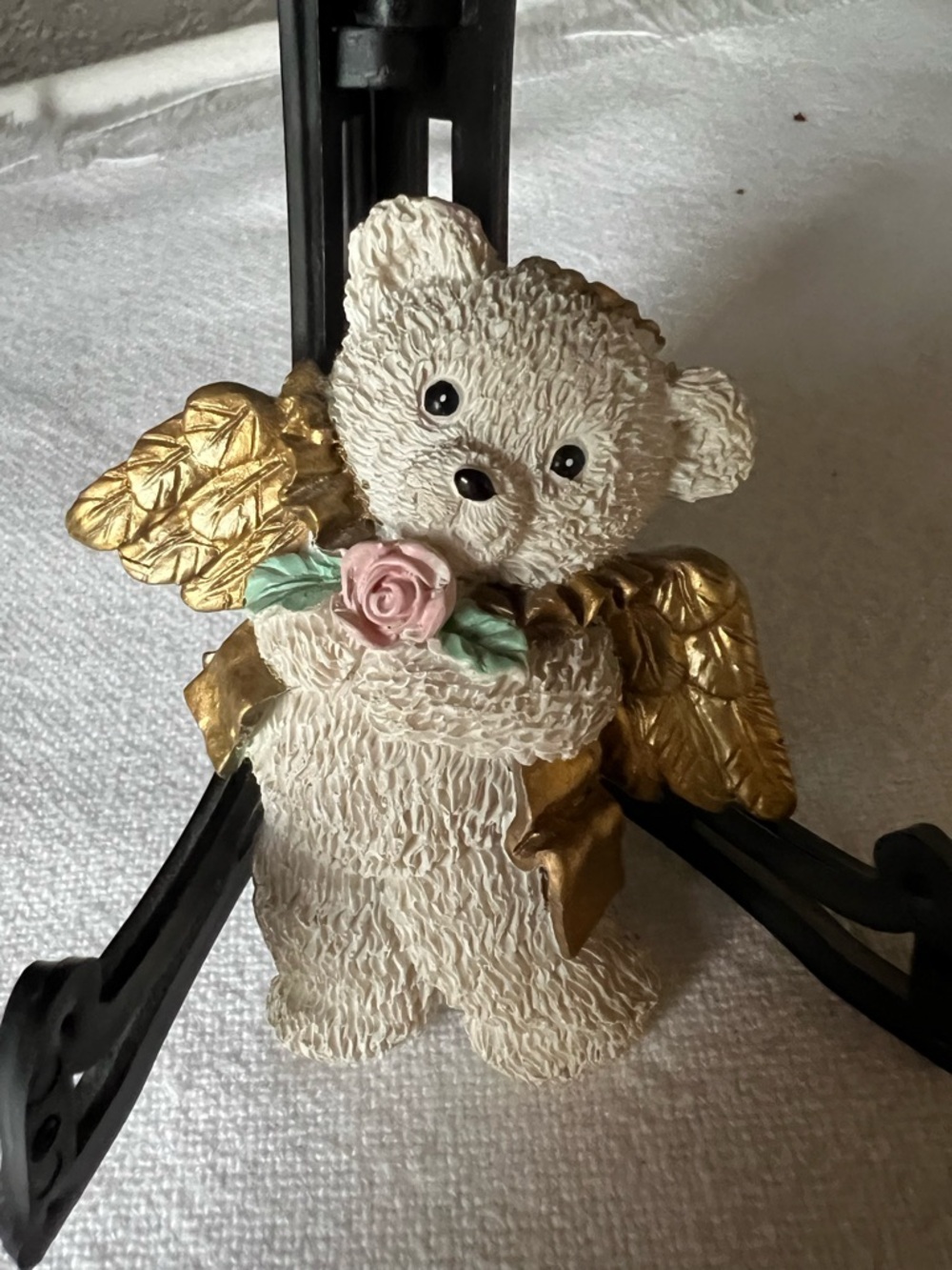 Angel White Bear Angel Holding A Rose Magnet